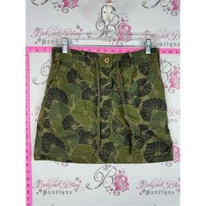 Skirt y2k cargo style Green Floral Print Mini Skirt